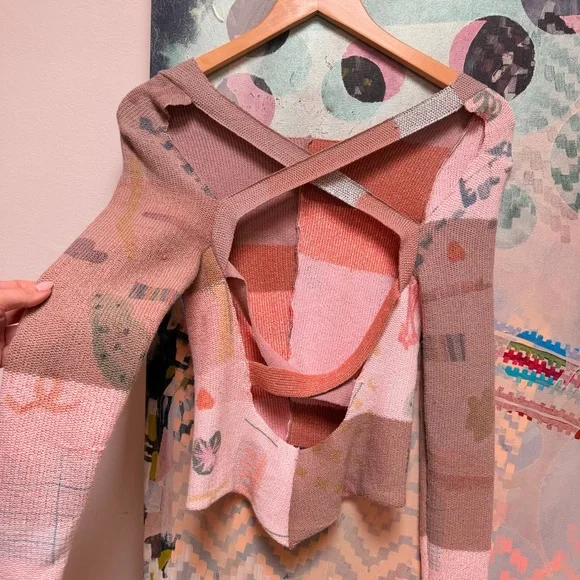 Eckhaus Latta Filati Patchwork Knit Sweater Top - Picture 14 of 15